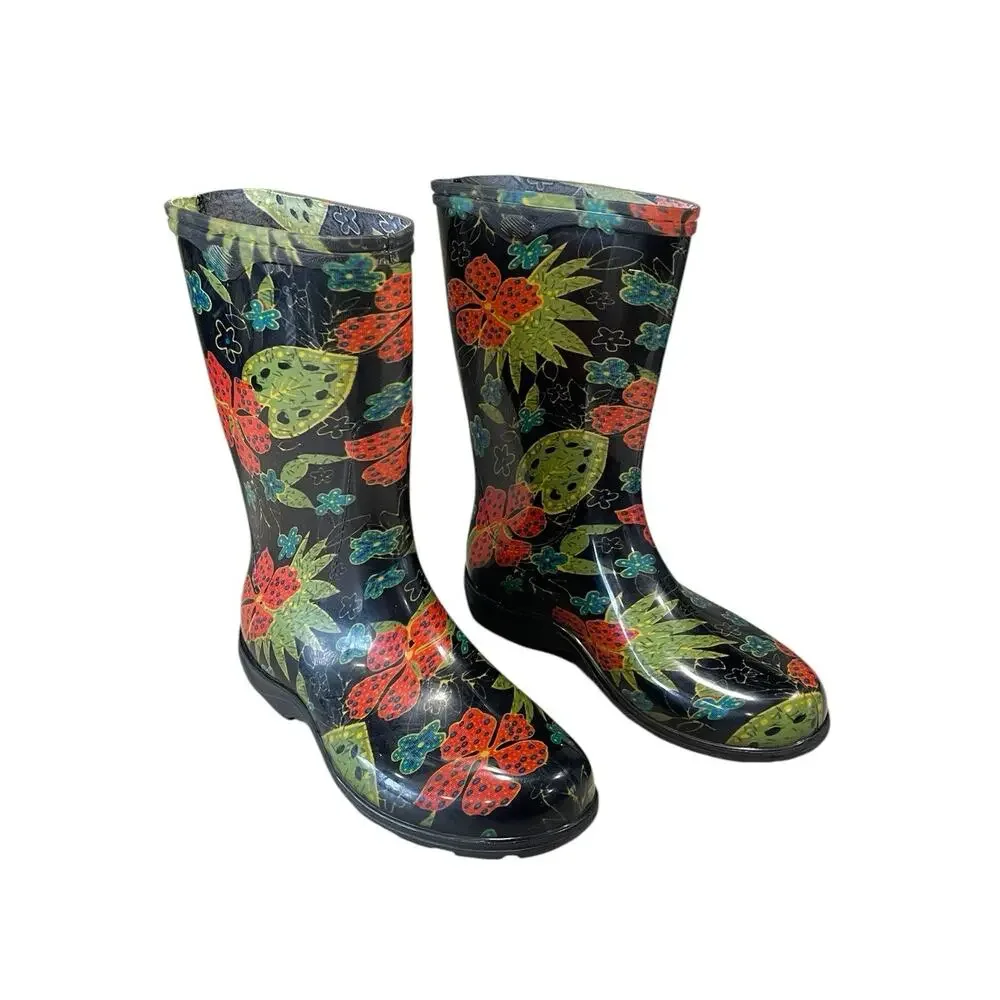 NWOT -Sloggers Women's 6 Waterproof Rain and Garden Boot Comfort Insole- Floral